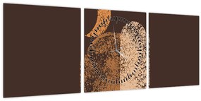 Obraz - Oranžové oblúky N⁰2 (s hodinami) (90x30 cm)