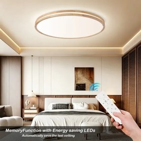 Brilagi - stlmiteľné LED svietidlo MOLINA 128W/230V 3000-6000K, dub, priemer 100 cm +DO