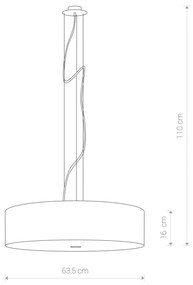 NOWODVORSKI Závesné moderné osvetlenie VIVIANE, 3xE27, 60W, 63cm, okrúhle, čierne