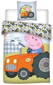 DETSKÉ BAVLNENÉ OBLIEČKY PEPPA GEORGE 100X135 CM, 1KS 40X60 CM VZOROVANÉ