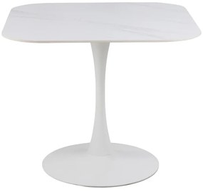 Jídelní stůl MALTA 90 cm bílý mramor