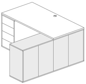 PLAN Skrinka nízka s dvierkami BLOCK White