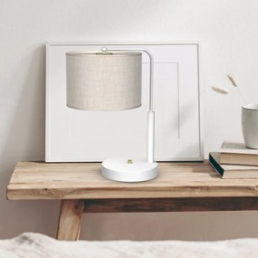 Stolná lampa Lino, 1x ľanové tienidlo, w