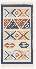 Ručne tkaný vlnený kelímový koberec Anisa