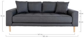 Dizajnová pohovka Ansley tmavosivá