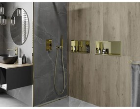 Mexen X-Wall-R, polička na zapustenie na obklad s golierom 45 x 20 cm, zlatá lesklá, 1950452010