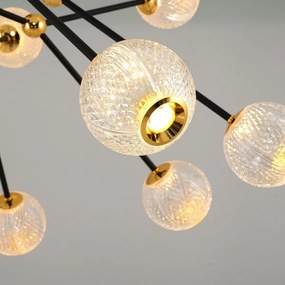 LED luster na tyči GELA 16xLED/5W/230V 3000K čierna/zlatá