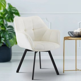 Jedálenská stolička Jordi zamat - krémová