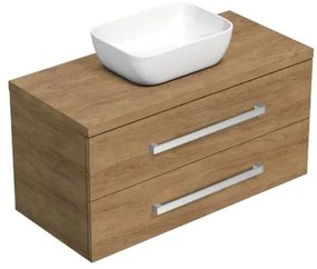 Kúpeľňová skrinka s krytom SAT Cube Way 100x46,5x46 cm dub Hickory CUBE461003DHSAT45, 1 ks