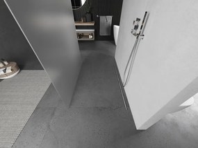 Mexen Kioto, sprchová zástena Walk-In 100 x 200 cm, 8mm sklo námraza, brúsená oceľ profil,  800-100-002-97-30
