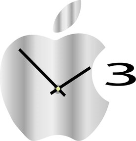 SENTOP | Nástenné hodiny plastové do kuchyne APPLE, 35x35 cm l 3D hodiny X0021-HEU- analógové