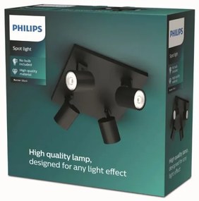 Philips - Bodové svietidlo RUNNER 4xGU10/20W/230V čierna