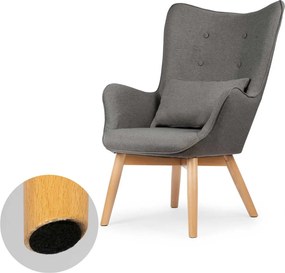 SOFOTEL Kreslo s opierkou na ruky a podnožkou Norse 2044 - tmavosivé