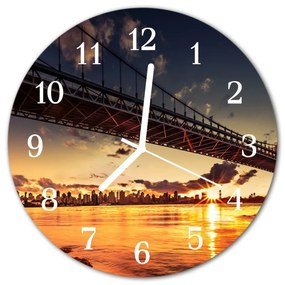 Nástenné sklenené hodiny Grécky most fi 30 cm