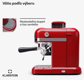 Klarstein Bella Café, espresso kávovar, vrátane mlynčeka, 1550 W, 20 bar, 1,4 litra