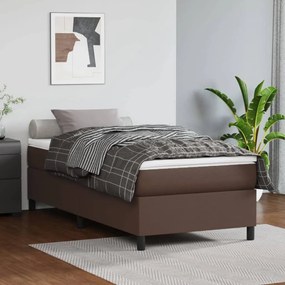 Rám na boxspring posteľ, hnedý 90x200 cm, umelá koža 3121026