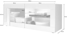 Televízny stolík NERILA biely