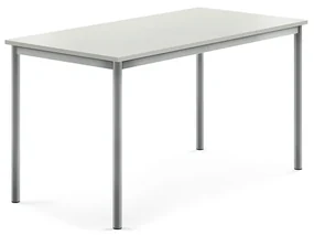 Stôl SONITUS, 1400x700x720 mm, HPL - šedá, strieborná