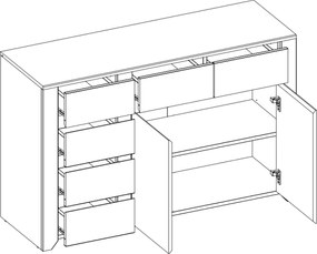 Sconto Komoda ANGEL 42 dub craft biely