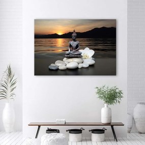 Obraz na plátně Buddha Zen Západ slunce - 120x80 cm