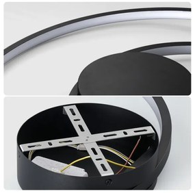 Brilagi- LED stmievateľné stropné svietidlo TWISTER LED/48W/230V pr. 50 cm čierna + diaľkové ovládanie