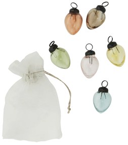 MADAM STOLTZ Veľkonočná dekorácia Easter Egg Glass 3 cm – sada 6 ks