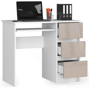 PC stolík Benicio  (biela + cappuccino lesk) (P). Vlastná spoľahlivá doprava až k Vám domov. 1069908