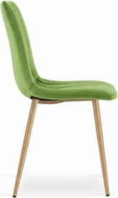 Svetlozelená zamatová stolička LAVA