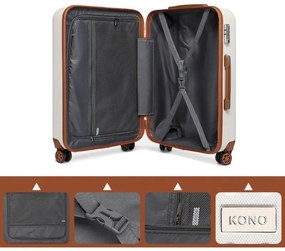 Konofactory Biely príručný luxusný kufor "Journey" s TSA zámkom - M (35l)