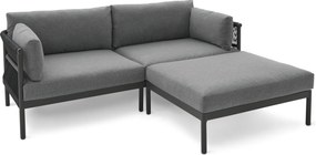 Pohodlná záhradná pohovka so samostatnou taburetkou