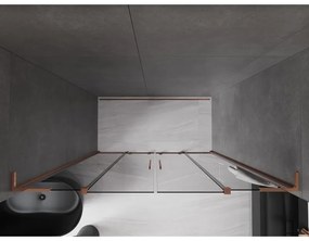 Mexen Velar L Duo, posuvné sprchové dvere do otvoru 180 cm, 8mm šedé sklo, ružové zlato, 871-180-003-42-60