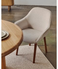 Béžové čalúnené jedálenské kreslo Aleli – Kave Home