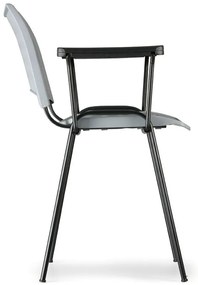 Plastová stolička SMART, chrómované nohy s podpierkami rúk, modrá