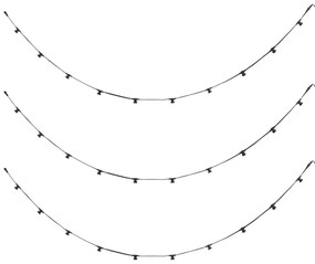 Prepojiteľné čierne girlandové osvetlenie so zástrčkou 14 m 30 svetiel IP44 - Lubber