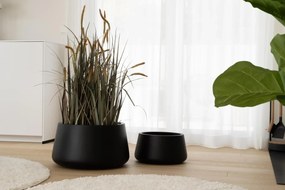 Kvetináč GORDO, sklolaminát, výška 29 cm, čierny