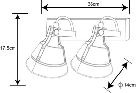 Globo 15366Z-2 - Bodové svietidlo GÜNTHER 2xE27/60W/230V