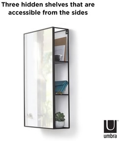 Nástenné zrkadlo s poličkou 30x62 cm Cubiko - Umbra