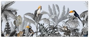 Obraz - Ilustrovaná džungľa (120x50 cm)