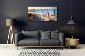Skleneny obraz Pláž chodník krajina 140x70 cm