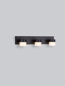 LED čierne nástenné svietidlo Teko 3
