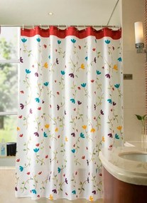 Aqualine Aqualine, Sprchový záves 180x200cm, polyester, kvetovaný, ZP007
