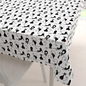 Biante Detský bavlnený obdĺžnikový obrus Sandra SA-019 Čierne mačky 140x180 cm