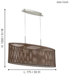 Eglo 96201 - Luster SENDERO 2xE27/60W/230V