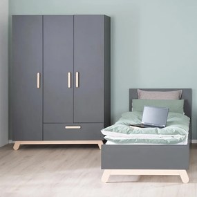 Čierna detská posteľ 90x200 cm Jar – Roba