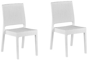 Sada 2 záhradných stoličiek biela FOSSANO Beliani