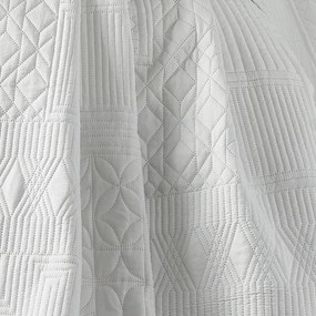 Biely prešívaný pléd 220x230 cm Folkstone Geo – Catherine Lansfield