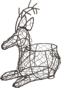 Hnedá drôtená dekorácia jeleň - 31*17*27 cm