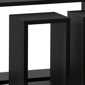 Set troch nástenných políc čierne P-009 BK (3 ks)
