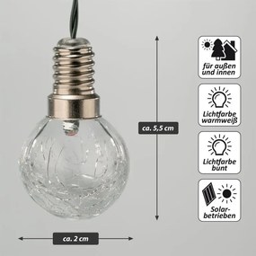 Sada solárnych svetelných reťazí 10 LED, 12 ks