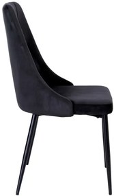 Jedálenská stolička LINCOLN zamatová, čierna